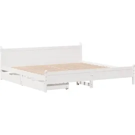 vidaXL Massivholzbett 180 x 200 cm Weiß