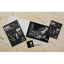 Clairefontaine 10x CARB ́ON, schwarzes Papier, 120g/m2, 20 Blatt, A4 - 975039C