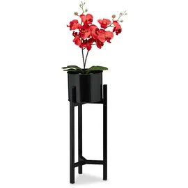 Relaxdays Blumenständer 60 x 21,5 cm Schwarz