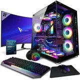 Vibox IV-218 SG Gaming PC Set Komplett - Monitor 27 Zoll - AMD Ryzen 7 5700X 4,6 GHz - Nvidia RTX 5060 Ti 8 GB - 16 GB RAM - 1 TB NVMe M.2 SSD - Wi...