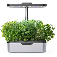 HomeGuru Hydroponische Anzuchtsysteme Pflanzkübel, 12 Hülsen Smart Indoor Garden mit LED-Pflanzenlampe Hydroponisches Anbausystem, Automatisch Kräutergarten Kit Hydrokultursystem 30cm höhenverstellbar