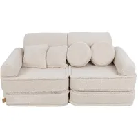 MeowBaby Kindersofa,, Creme, Textil, 120x25x60 cm, Kinder- & Jugendzimmer, Kindermöbel, Kindersitzmöbel & -tische, Kindersessel & -sofas