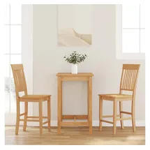 vidaXL Barhocker 2 Stk. Natur Massivholz Gummibaum Beige