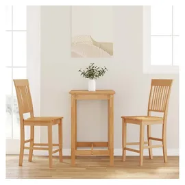 vidaXL Barhocker 2 Stk. Natur Massivholz Gummibaum Beige