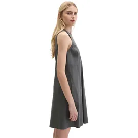 Marc O'Polo "aus Viskose-Leinen-Stretch", Damen, Gr. 46, Normalgrößen, oxide grau, Obermaterial: 53% Leinen, 45% Viskose, 2% Elasthan, unifarben, regular fit wadenlang, Rundhals, Kleider Midikleid