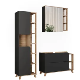 Vicco Badmöbel-Set Karen Sonoma/Anthrazit 3 Teile Opt 2