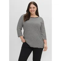 Sheego Rippshirt in schwarz | Gr.: 44-46