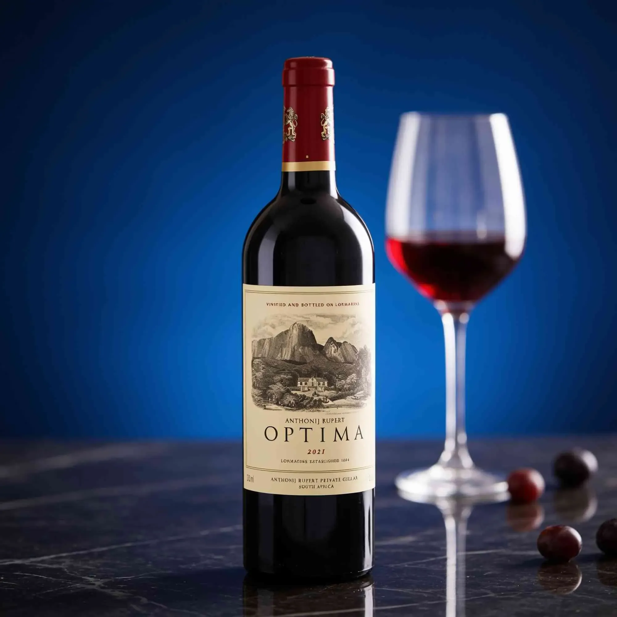 Rupert & Rothschild Vignerons 2021 Anthonij Rupert Optima Red 2021 Cabernet Franc,Cabernet Sauvignon,Malbec,Merlot Südafrika