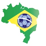 wall-art Wandtattoo »Brasilien Karte mit Fußball«, (1 St.), selbstklebend, entfernbar, bunt