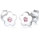 elli by julie & grace Ohrringe BLUME SWAROVSKI® KRISTALLE ROSA 925er Sterling Silber