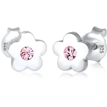 elli by julie & grace Ohrringe BLUME SWAROVSKI® KRISTALLE ROSA 925er Sterling Silber