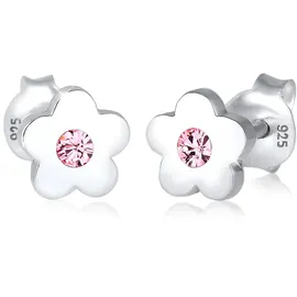 elli by julie & grace Ohrringe BLUME SWAROVSKI® KRISTALLE ROSA 925er Sterling Silber