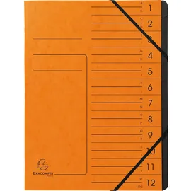Exacompta Ordnungsmappe 12 Fächer A4 orange 1 St.