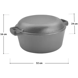 TAINO Dutch Oven 6 l Gusseisen Schwarz