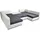 Fun Möbel Wohnlandschaft Sofa ANDRO Schlaffunktion und Hocker Stoff Fresh Dunkeltürkis
