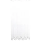 SCHÖNER LEBEN. Stoff Raffrollo Meterware nähfrei Stickerei Blätter weiß grün 170cm, bestickt grün|weiß