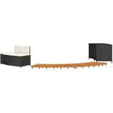 vidaXL Whirlpool-Umrandung Schwarz Poly-Rattan und Massivholz Akazie
