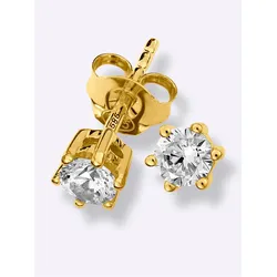 Paar Ohrstecker LADY, gold (gelbgold 585), Ohrringe, Damen, Diamanten