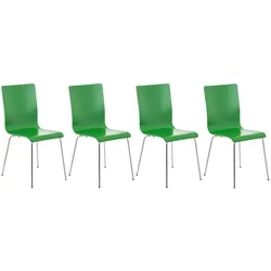 CLP 4er-Set  Wartezimmerstuhl PEPE mit ergonomisch geformten Holzsitz und Metallgestell I 4x Konferenzstuhl   In verschiedenen Farben erhältlich