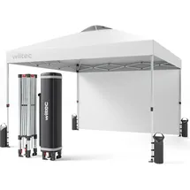Wiltec Pop up Pavillon 3 x 3 m inkl. Seitenteile Weiß