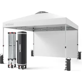 Wiltec Pop up Pavillon 3 x 3 m inkl. Seitenteile Weiß