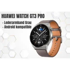 Huawei Watch GT 3 Pro  46 mm titangrau Lederarmband grau