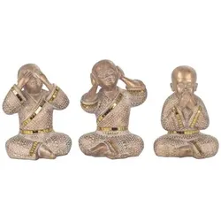 Signes Grimalt  Statuetten und Figuren Sehen-Hören-Sprechen Mönch  in Gold, Einheitsgrösse