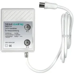 Axing TVS8-01 Verteilverstärker, 2-fach, 12 dB, 47-862 MHz, IEC-Anschlüsse TVS00801 TVS 8-01