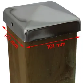 Baumarktplus 10x Pfostenkappe Edelstahl 101mm Pyramide Abdeckkappe Für Pfosten 10x10cm