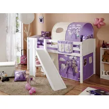 TICAA Hochbett Ekki 90 x 200 cm Kiefer massiv weiß