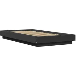vidaXL Bettgestell mit LED Schwarz 100x200 cm Holzwerkstoff