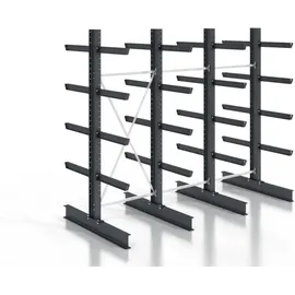 Stier Kragarmregal schraubbar doppelseitig 3 Felder mit 4 Ebenen 3840x3530x400mm