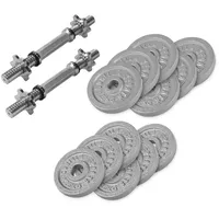 Gorilla Sports Kurzhantelset Gusseisen Kurzhanteln 27,5 kg grau