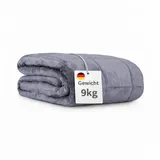 BestLivings Gewichtsdecke 135x200cm - Entspannungsdecke 9kg - Anti Stress und Therapiedecke Anthrazit - Öko Tex - beschwerte Kuscheldecke mit Glasperlenfüllung
