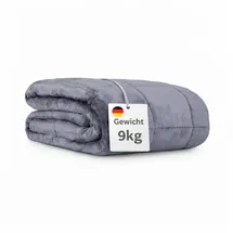 BestLivings Gewichtsdecke 135x200cm - Entspannungsdecke 9kg - Anti Stress und Therapiedecke Anthrazit - Öko Tex - beschwerte Kuscheldecke mit Glasperlenfüllung