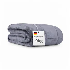 BestLivings Gewichtsdecke 135x200cm - Entspannungsdecke 9kg - Anti Stress und Therapiedecke Anthrazit - Öko Tex - beschwerte Kuscheldecke mit Glasperlenfüllung