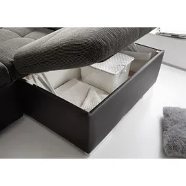 ed exciting design Wohnlandschaft JAKARTA U inkl. Kissen Grau/Schwarz
