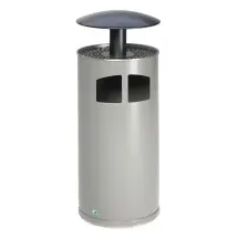 VAR Abfallsammler/Ascher H 111 mit Dach antik-silber inkl. Inneneinsatz 86 l