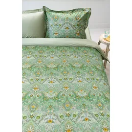 Pip Studio Bettwäsche Saluti Piccoli Green Perkal Blüten Ornamente Blumen Wendeoptik Geblümt Gestreift Floral, Größe:135 cm x 200 cm