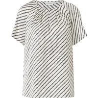 Comma, Satinbluse mit Raffung und All-over-Print - 34