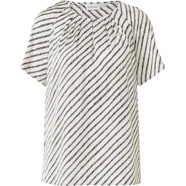 Comma, Satinbluse mit Raffung und All-over-Print - 34