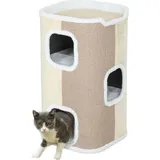 PawHut Kratztonne für Katzen Katzenkratzbaum 3 Ebenen Katzenbaum Kletterbaum für Katzen Katzenmöbel Spanplatte samtartiges Polyester Sisal Beige - Beige