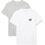 Levis Levi's Herren 2-Pack Crewneck Graphic Tee T-Shirt, Sportswear High-Rise / White+, L