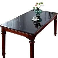 Transparente Schreibtischunterlage, 1.5MM Abwaschbar PVC Tischdecke Transparent, Tischfolie Durchsichtig Schutztischdecke Tischschutzfolie,für Büro, Zuhause,schwarz(Size: 90x160cm/35.43x62.99in)