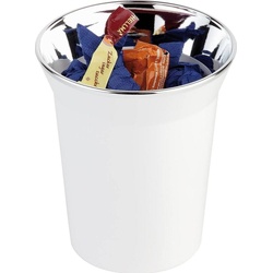 APS Top Chrom Tischabfall-/Besteckbehälter, weiß, weiß, Inhalt: 1 Liter, Abfalleimer