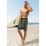 Lonsdale Badeshorts Clennell Black/Olive M