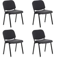 HJH Office Besucherstuhl XT 600 Polyester schwarz 4er Pack