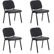 HJH Office Besucherstuhl XT 600 Polyester schwarz 4er Pack