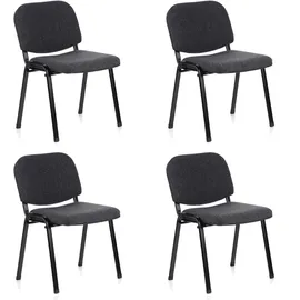 HJH Office Besucherstuhl XT 600 Polyester schwarz 4er Pack
