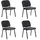 HJH Office Besucherstuhl XT 600 Polyester schwarz 4er Pack